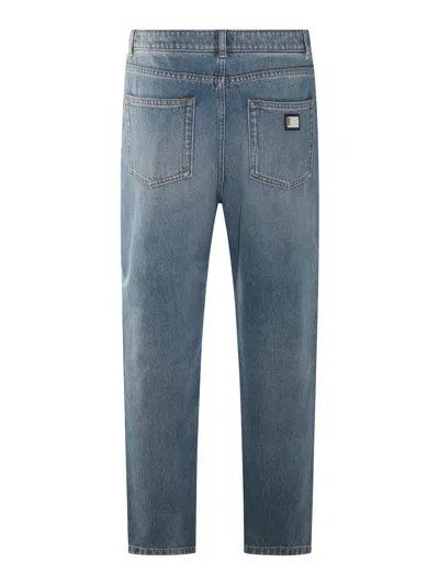 Dolce & Gabbana Blue Cotton Denim Jeans In Azul
