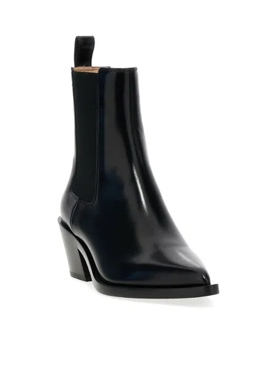 Gianvito Rossi Wylie Dover 45 Glossed-leather Chelsea Boots In Black