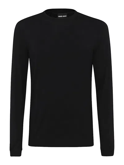 Giorgio Armani Viscose Blend T-shirt In Negro