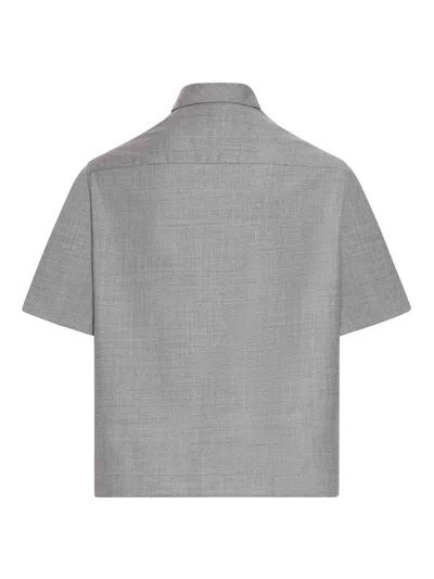 Givenchy From The Parade Wool Zip-up Shirt With 4g Detail In Negro