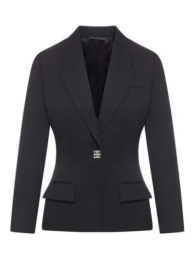 Givenchy Jacket In Wool With 4g Liquid Detail In Negro