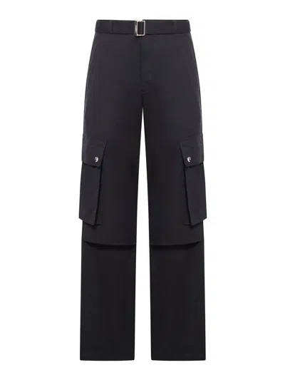 Jacquemus Cargo Gabardine Trousers In Eight In Negro