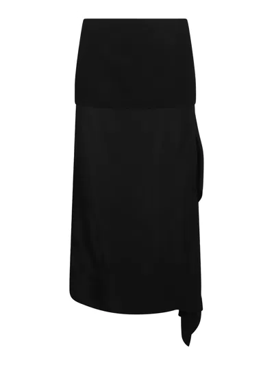 Jil Sander Black Wool Skirt In Negro