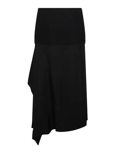 Jil Sander Black Wool Skirt In Negro