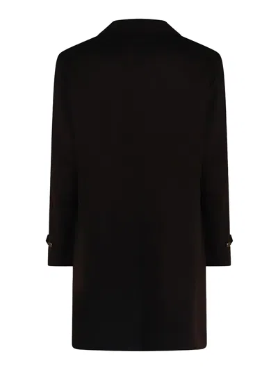 Shop Lardini Black Wool Coat In Negro