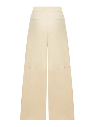 Max Mara White High-waist Wide-leg Trousers - Women's - Elastane/cotton In Beis Claro