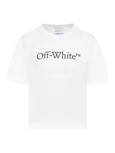 Off-white T-shirt With Logo Print In Blanco