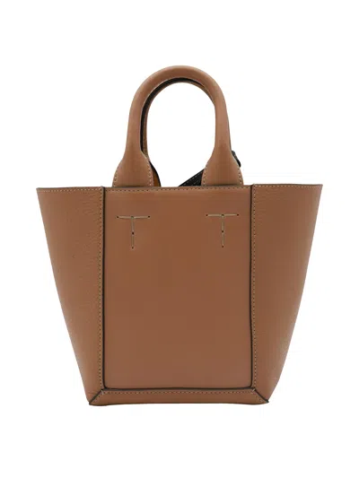 Tod's Brown Leather Crossbody Bag In Marrón