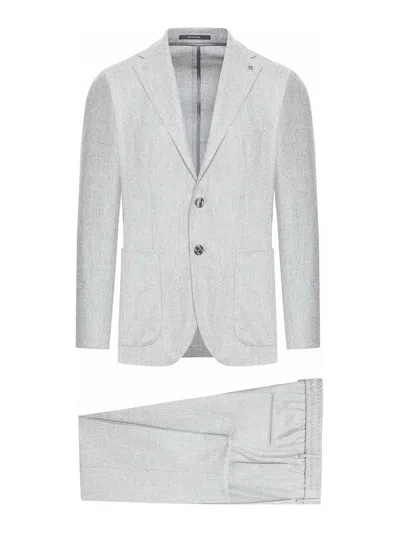 Tagliatore Tailored Wool Suit In Gris