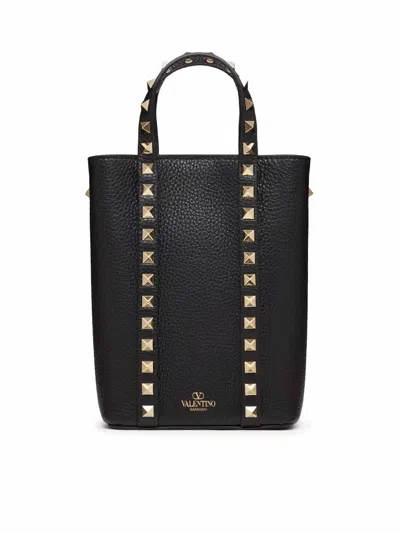 Shop Valentino Rockstud Mini Tote In Negro