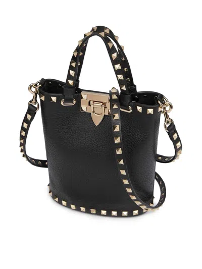 Valentino Garavani Rockstud Crossbody Pouch In Grainy Calfskin Woman Black Uni