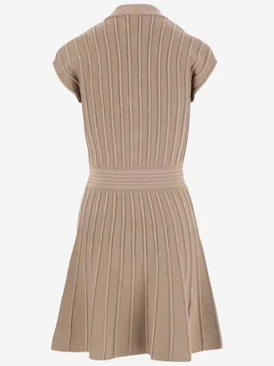 Shop Balmain Viscose Blend Knit Mini Dress