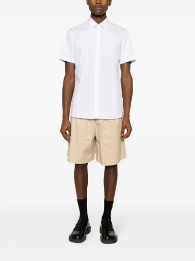 Burberry Stretch-cotton Ekd-embroidered Slim Shirt