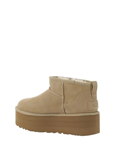 Shop Ugg Classic Ultra Mini Platform Boots In Beige