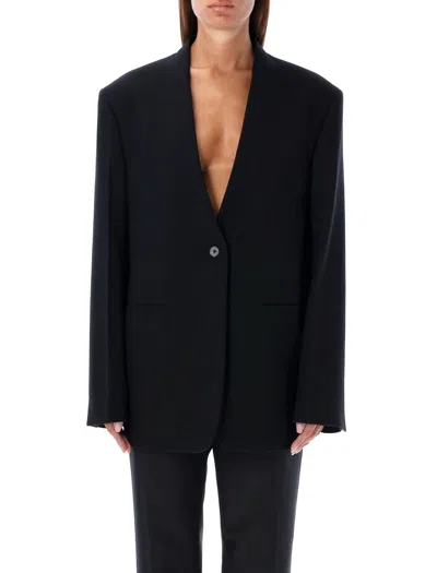 Jil Sander Single-breasted Long-sleeved Blazer In Black