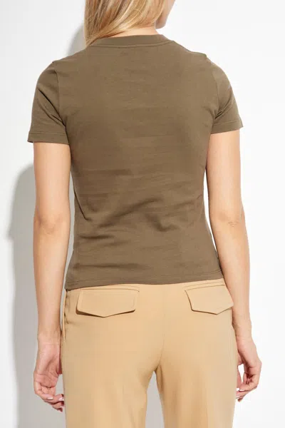 Chloé Logo Lettering T-shirt In Cedar Green