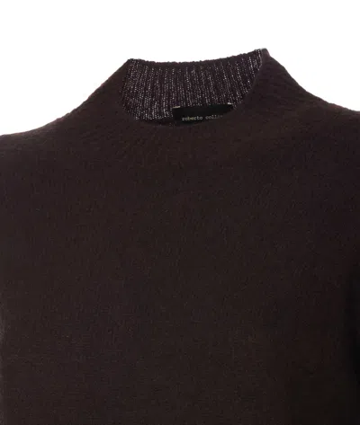 Shop Roberto Collina Crewneck Knitted Sweater In Brown