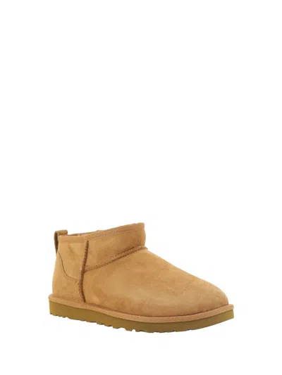 Ugg Brown 'ultra Mini' Boots In Beige