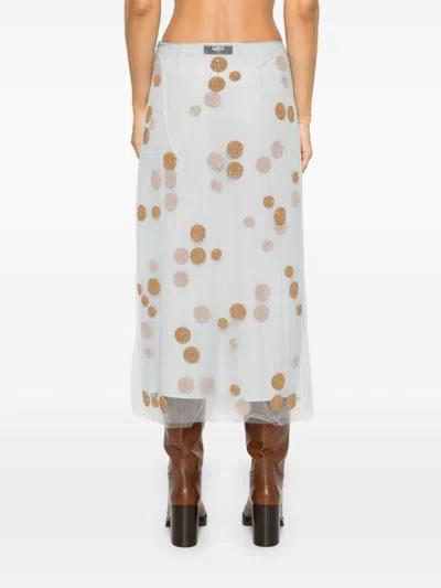 Fendi Tulle Skirt With All-over Macro Polka-dot Motif