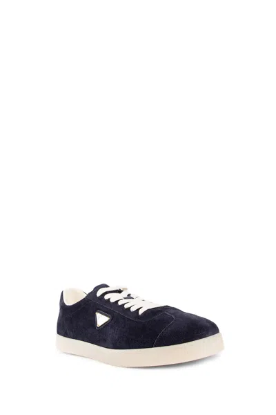 Shop Prada Man Blue Sneakers