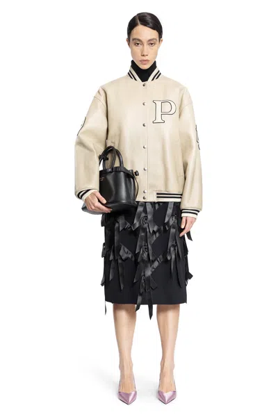 Shop Prada Woman Off-white Jackets