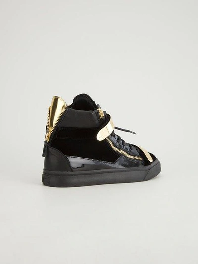 Shop Giuseppe Zanotti Design Embellished Hi-top Sneakers - Black