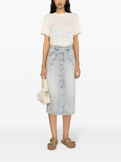 Shop Marant Etoile Vandy Denim Midi Skirt