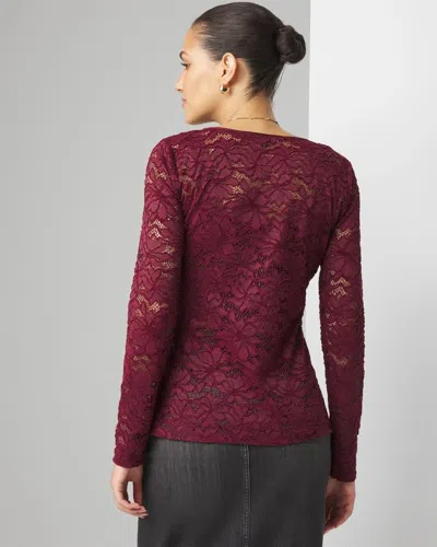 WHITE HOUSE BLACK MARKET LACE CREW NECK TOP 