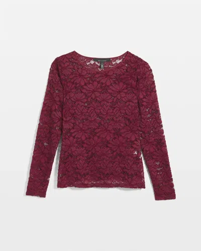 WHITE HOUSE BLACK MARKET LACE CREW NECK TOP 