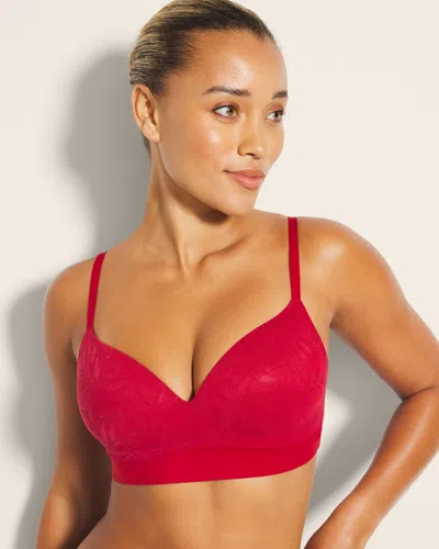 Soma Enbliss Wireless Bra With Lace In Red Size 34c |  In Paint The Town Red
