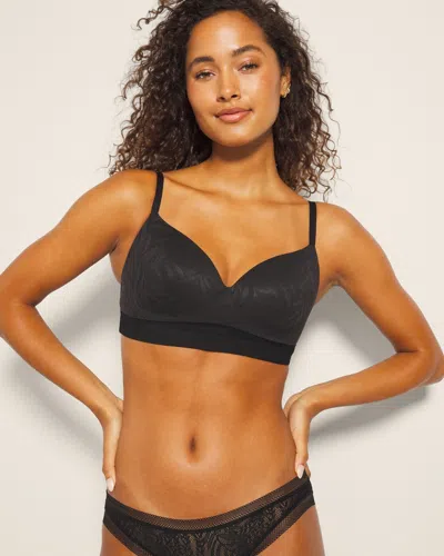 Soma Enbliss Wireless Bra With Lace In Black Size 32a |  Women's Bras In Black