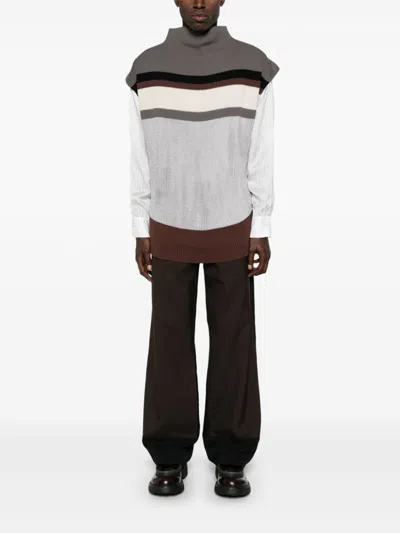 Shop Marni Colorblock Wool Trousers