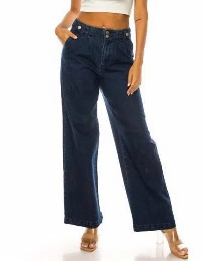 Great Smoky Wide Leg Jeans In Dark Denim In Blue