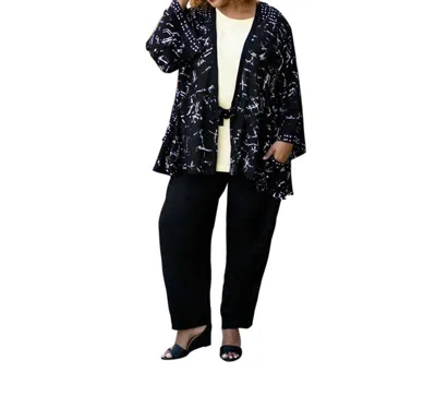 On The Plus Side Edyth Plus Size Jacket In Black Batik In Multi