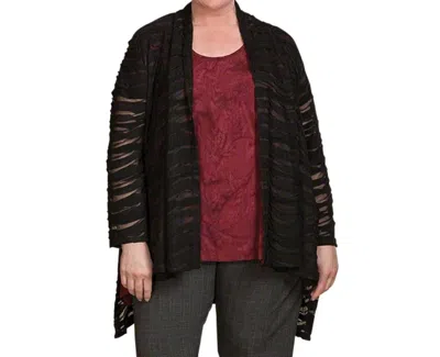 On The Plus Side Textured Shawl Collar Jacki Wave Jacket - Plus Size In Black In Black