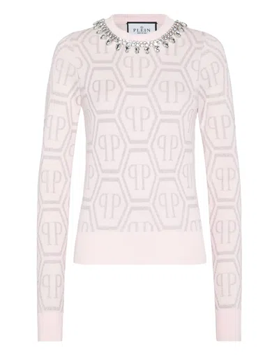 Philipp Plein Monogram Crystal-embellished Jumper In Multi