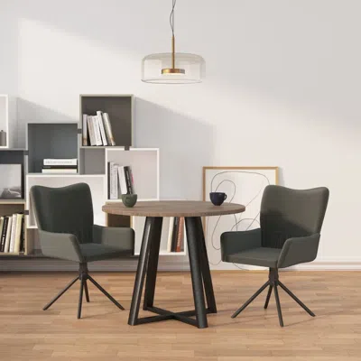 Shop Vidaxl Swivel Dining Chairs 2 Pcs Dark Gray Velvet