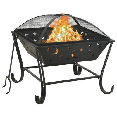 Vidaxl Fire Pit With Poker 24.4" Xxl Steel, 311893