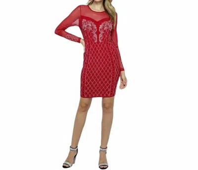 Vocal Apparel Embellished With Rhinestones Dress In Red In Red