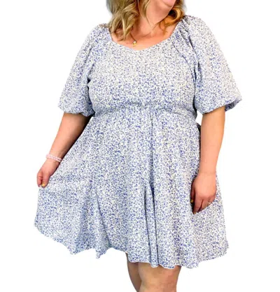 Mikarose Scarlett Floral Mini Dress In Blue Floral In Blue