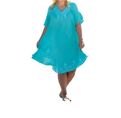 On The Plus Side Pearl Short Sleeve Sundress - Plus Size In Seafoam In Green