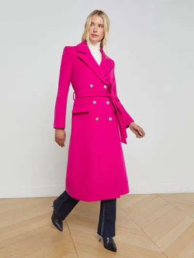 L Agence Olina Coat In Berry Pink