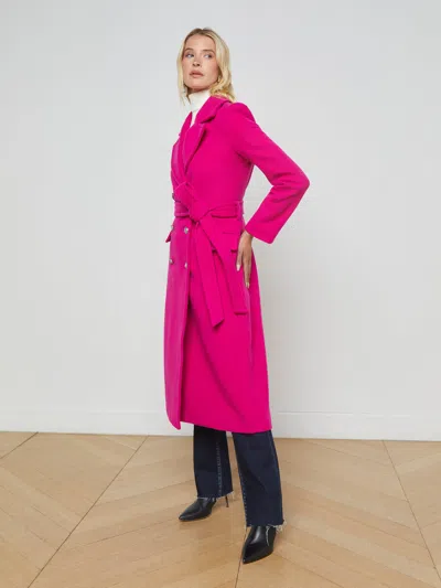 L Agence Olina Coat In Berry Pink