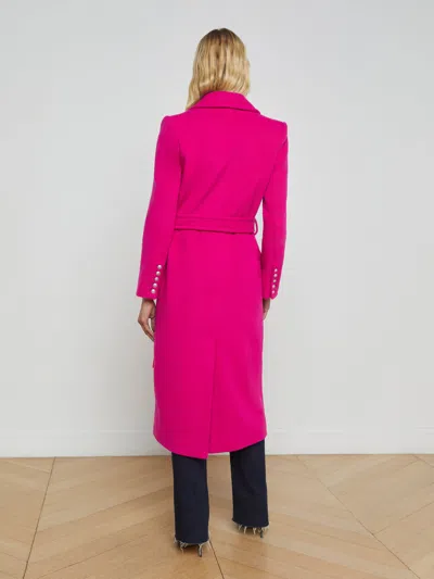 L Agence Olina Coat In Berry Pink