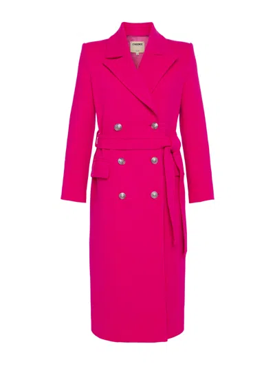 L Agence Olina Coat In Berry Pink