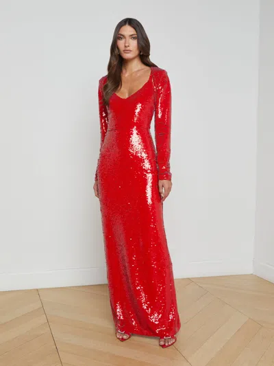 L Agence Rocco Sequin Shrug In Red Sequin