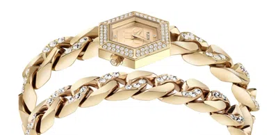 Pre-owned Philipp Plein Women's Watch Analog Quartz The Hexagon Groumette Pwwba0523 Steel