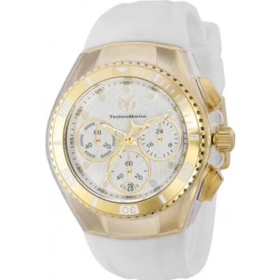 Pre-owned Technomarine Women's Watch Cruise One Chronograph White Silicone Strap Tm-120045