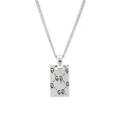 Pre-owned Gucci Ghost Pendant Necklace In Silver