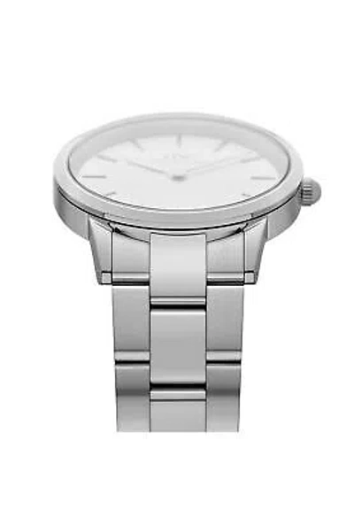 Pre-owned Daniel Wellington Iconic Link 32mm Silver White 693